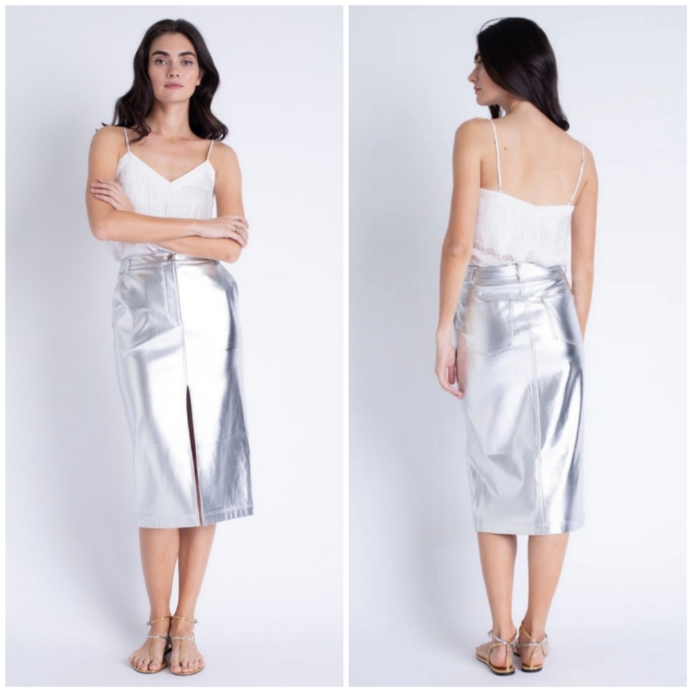 NWT Karina Grimaldi Margot Skirt - Silver
